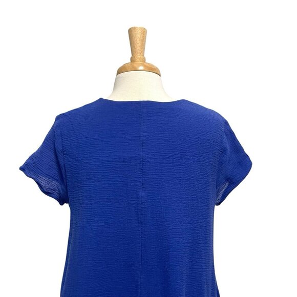 Soft Surroundings Cotton Gauze Lightweight Shift Dress Pockets Blue size Medium - Picture 5 of 7